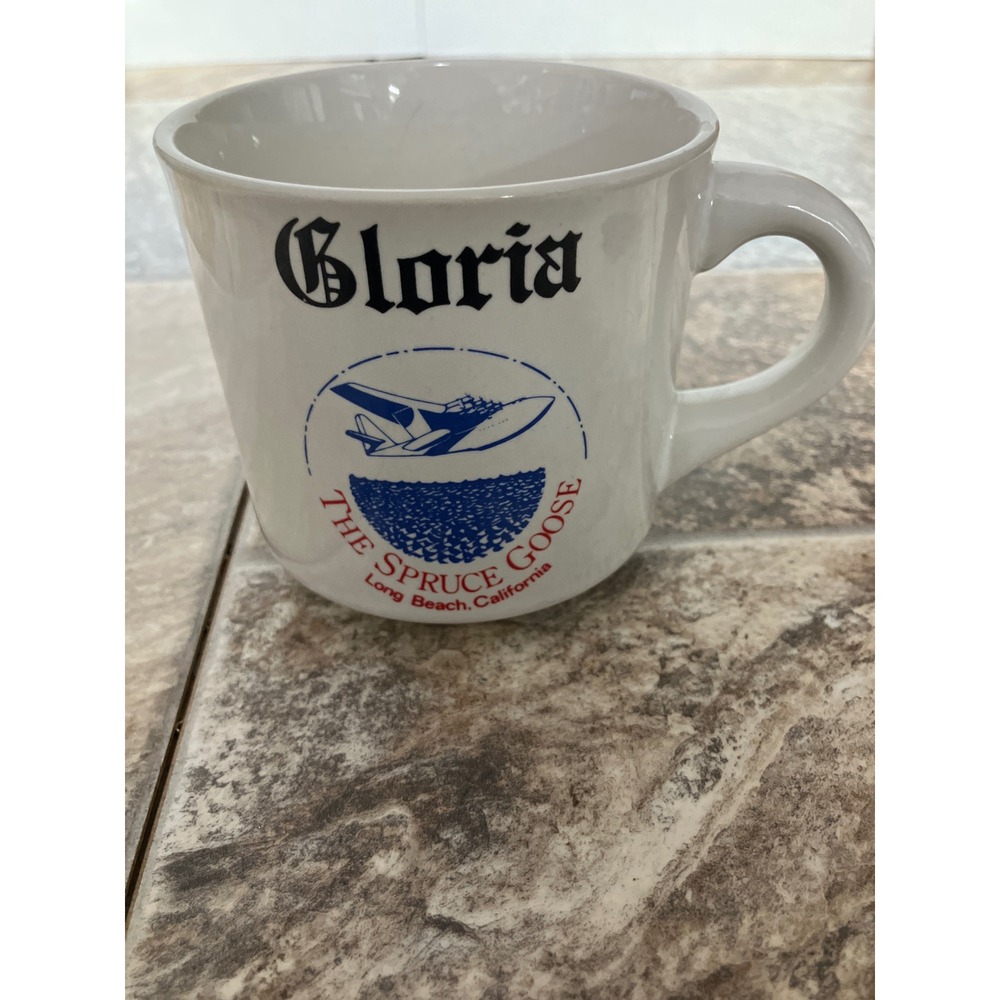 Vintage Papel The Spruce Goose Long Beach California Gloria Ceramic Coffee Mug
